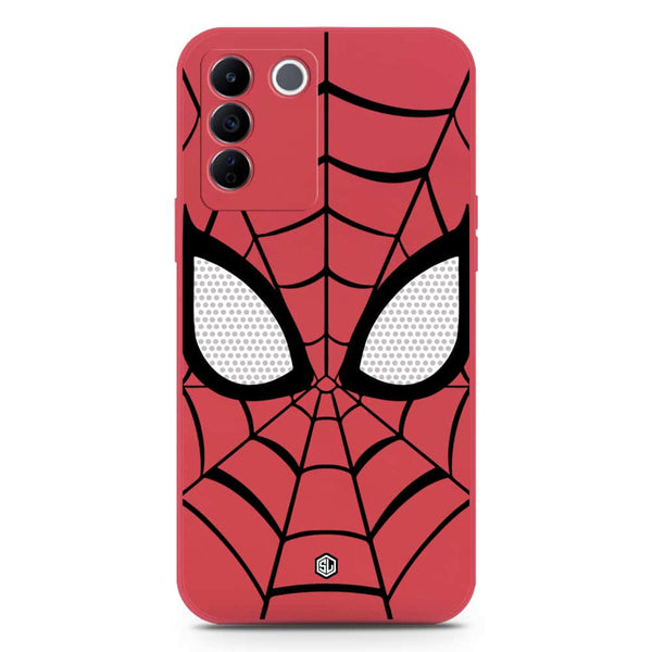 Cool Spider Design Soft Phone Case - Silica Gel Case - Dark Red - Vivo V27e