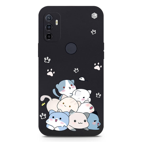 Cute Smile Design Soft Phone Case - Black - Oppo A32