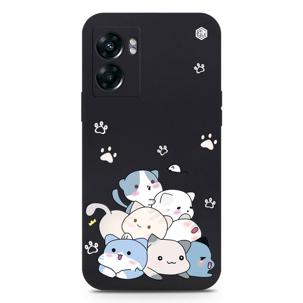 Cute Smile Design Soft Phone Case - Black - Oppo A77