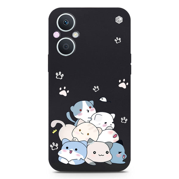 Cute Smile Design Soft Phone Case - Black - Oppo Reno 8 Lite