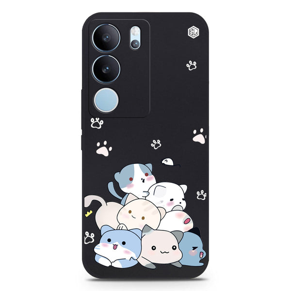 Cute Smile Design Soft Phone Case - Black - Vivo S17