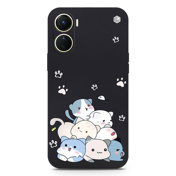 Cute Smile Design Soft Phone Case - Black - Vivo Y16