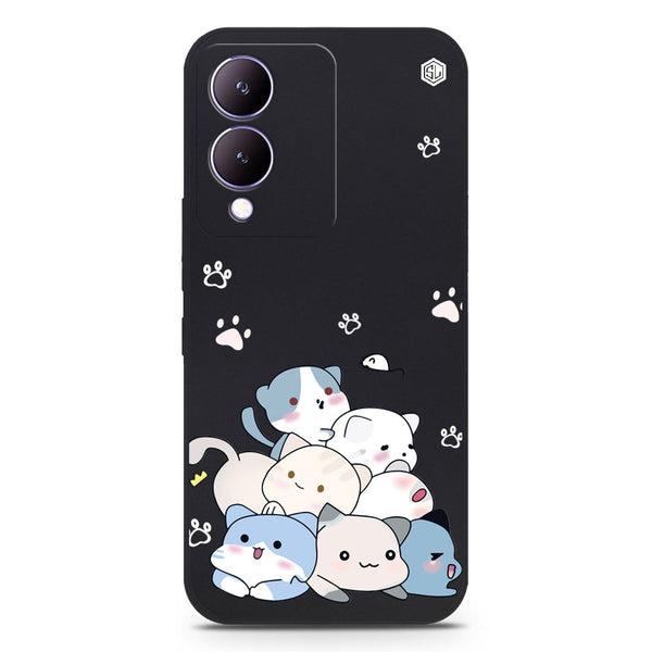 Cute Smile Design Soft Phone Case - Black - Vivo Y17s