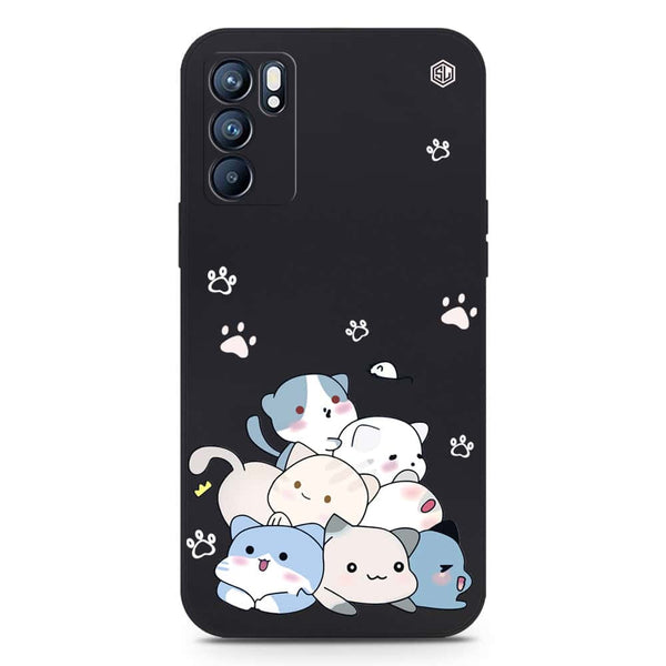 Cute Design Soft Phone Case - Silica Gel Case - Black - Oppo Reno 6 Pro 5G