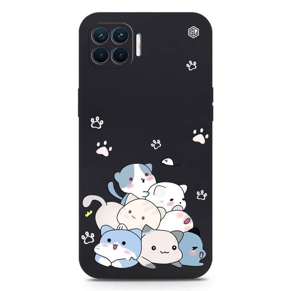 Cute Design Soft Phone Case - Silica Gel Case - Black - Oppo Reno4 Lite