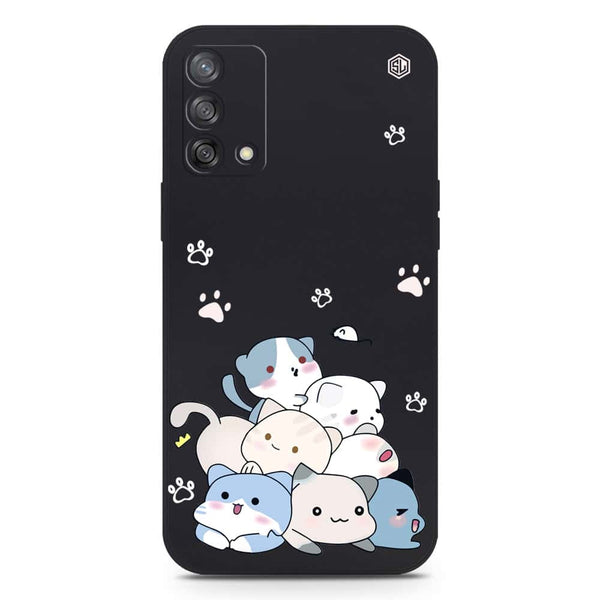 Cute Design Soft Phone Case - Silica Gel Case - Black - Oppo A74