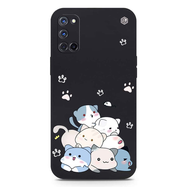 Cute Design Soft Phone Case - Silica Gel Case - Black - Oppo A52