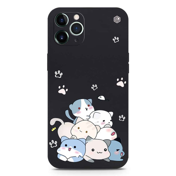 Cute Design Soft Phone Case - Silica Gel Case - Black - iPhone 11 Pro Max