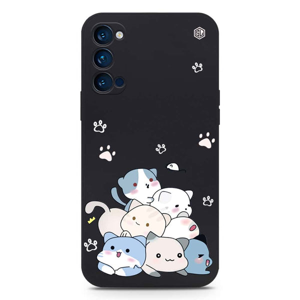 Cute Design Soft Phone Case - Silica Gel Case - Black - Oppo Reno 4