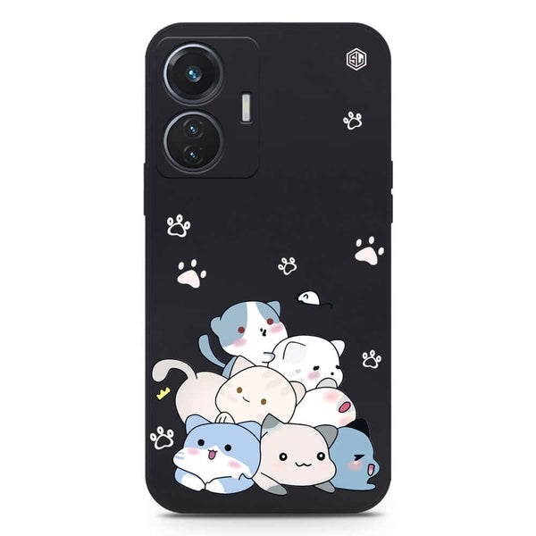 Cute Design Soft Phone Case - Silica Gel Case - Black - Vivo Y55 4G