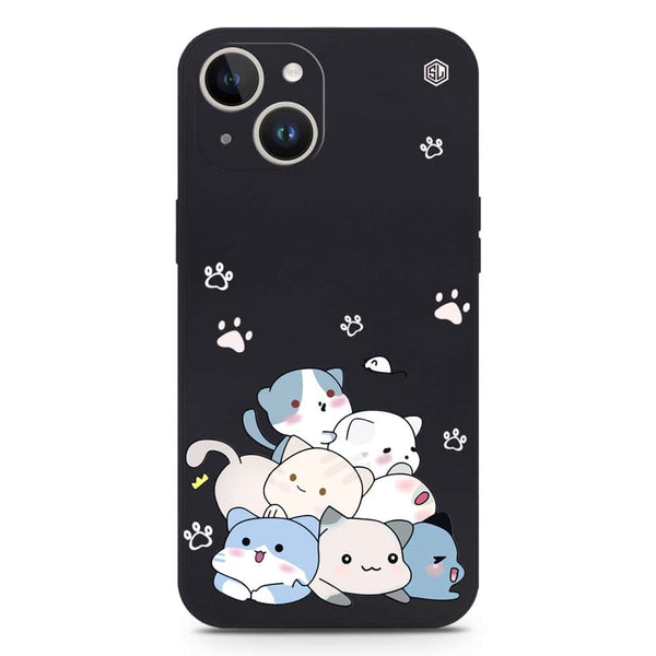 Cute Design Soft Phone Case - Silica Gel Case - Black - iPhone 14 Plus