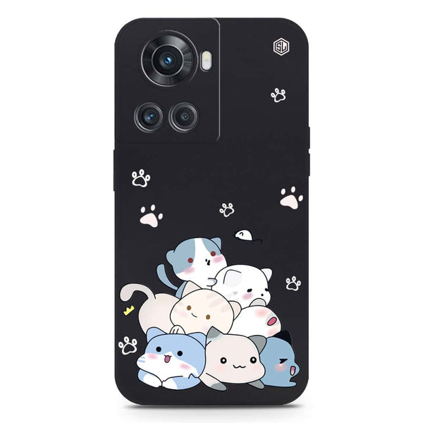 Cute Design Soft Phone Case - Silica Gel Case - Black - OnePlus Ace