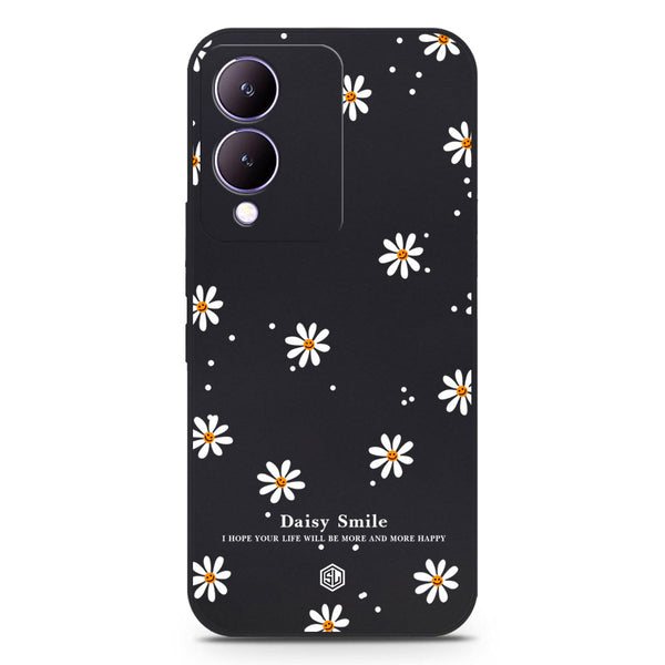 Daisy Smile Design Soft Phone Case - Black - Vivo Y17s