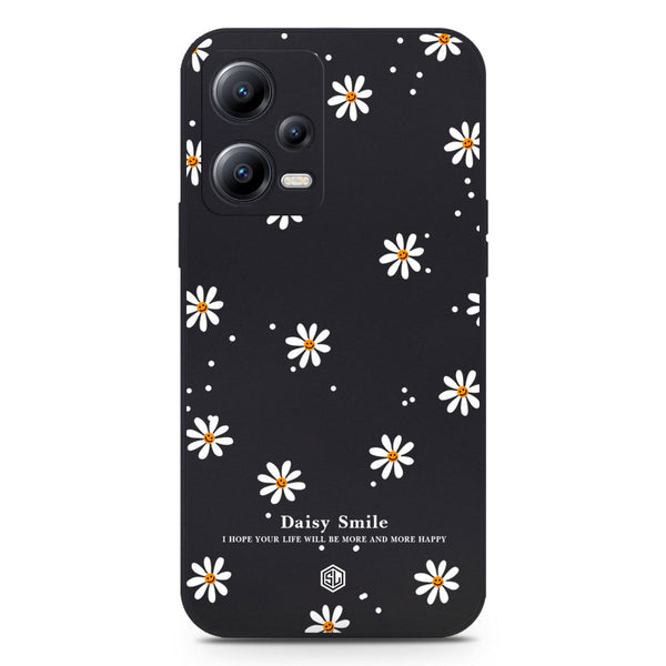 Daisy Smile Design Soft Phone Case - Black - Xiaomi Redmi Note 12 5G