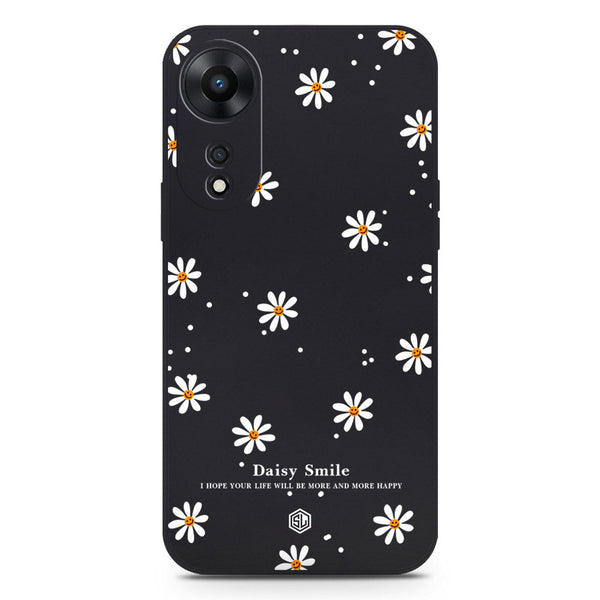 Daisy Smile Design Soft Phone Case - Black - Oppo A58 4G