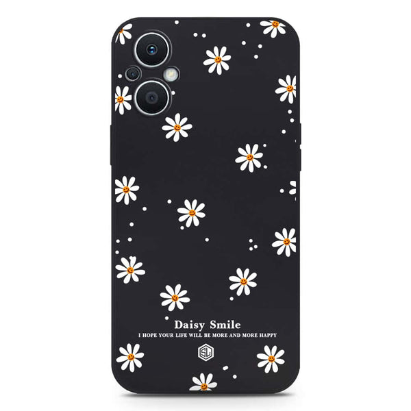 Daisy Smile Design Soft Phone Case - Silica Gel Case - Black - Oppo Reno 8 Lite