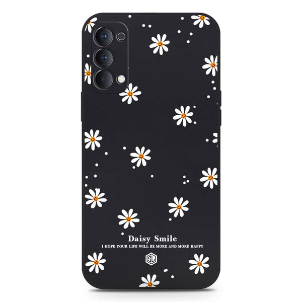 Daisy Smile Design Soft Phone Case - Silica Gel Case - Black - Oppo Reno 4 5G