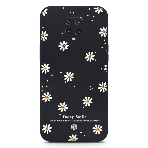 Daisy Smile Design Soft Phone Case - Silica Gel Case - Black - Xiaomi Redmi Note 9 Pro