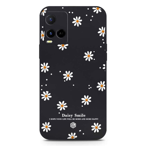 Daisy Smile Design Soft Phone Case - Silica Gel Case - Black - Vivo Y21s