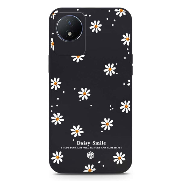 Daisy Smile Design Soft Phone Case - Silica Gel Case - Black - Vivo Y02