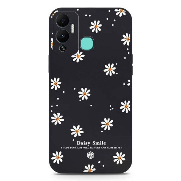 Daisy Smile Design Soft Phone Case - Silica Gel Case - Black - Infinix Hot 12 Play