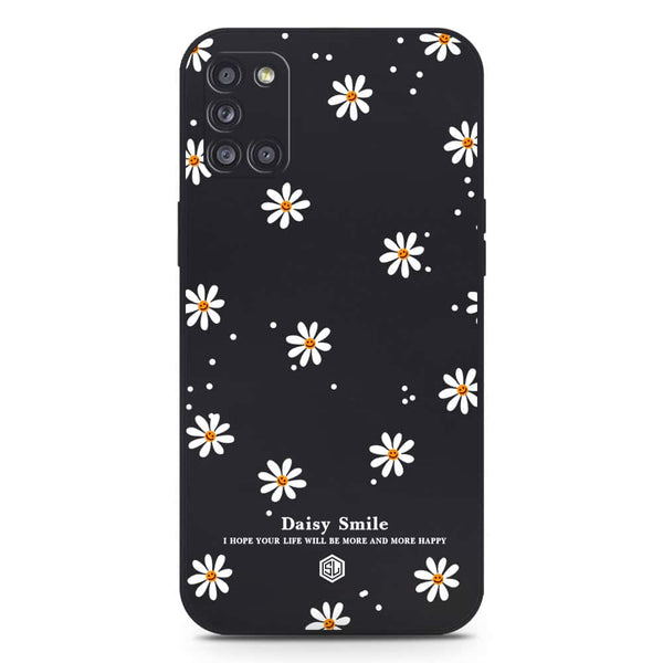 Daisy Smile Design Soft Phone Case - Silica Gel Case - Black - Samsung Galaxy A31