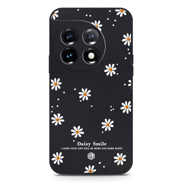 Daisy Smile Design Soft Phone Case - Silica Gel Case - Black - OnePlus 11