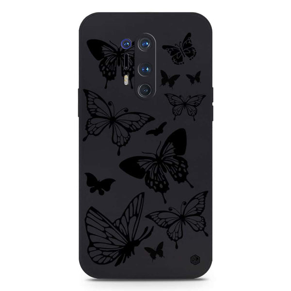 Cute Butterfly Design Soft Phone Case - Silica Gel Case - Black - OnePlus 8 Pro