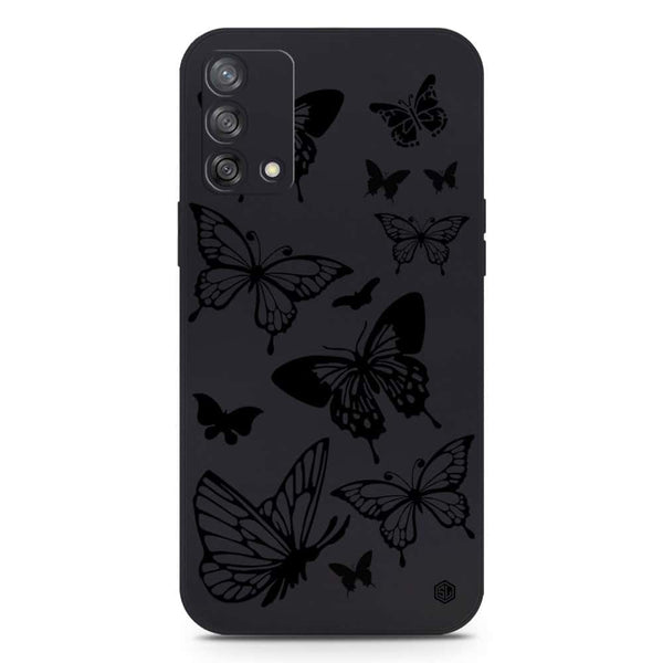 Cute Butterfly Design Soft Phone Case - Silica Gel Case - Black - Oppo A95