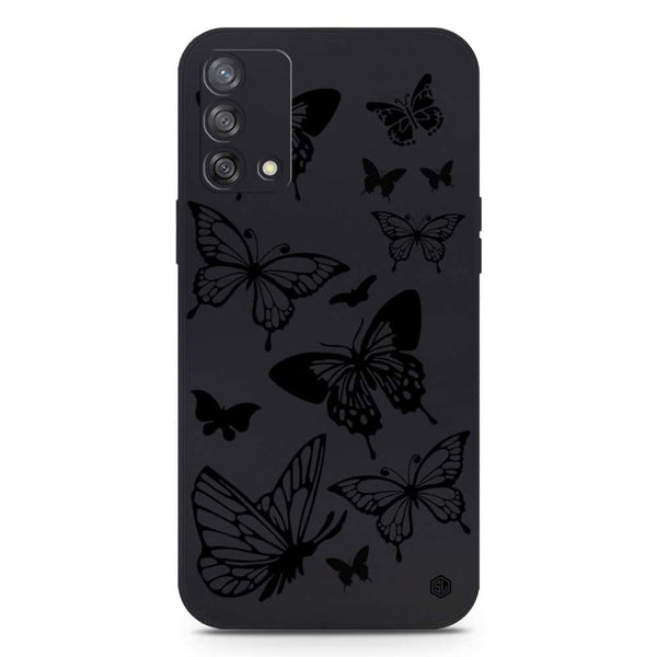 Cute Butterfly Design Soft Phone Case - Silica Gel Case - Black - Oppo A74