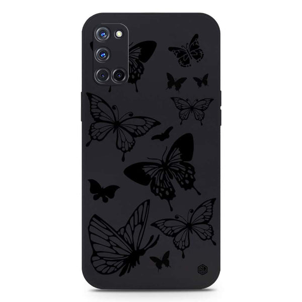 Cute Butterfly Design Soft Phone Case - Silica Gel Case - Black - Oppo A52