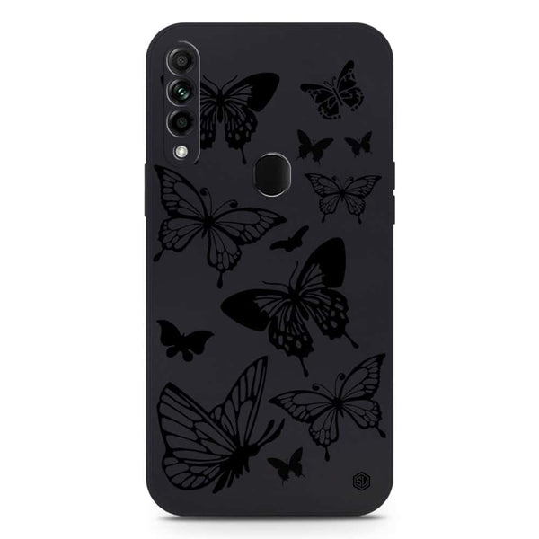 Cute Butterfly Design Soft Phone Case - Silica Gel Case - Black - Oppo A31