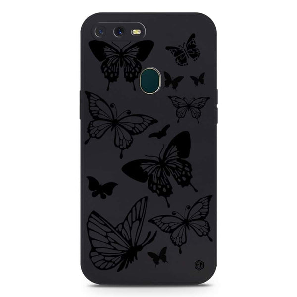 Cute Butterfly Design Soft Phone Case - Silica Gel Case - Black - Oppo A12s