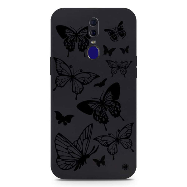 Cute Butterfly Design Soft Phone Case - Silica Gel Case - Black - Oppo A9 / A9x