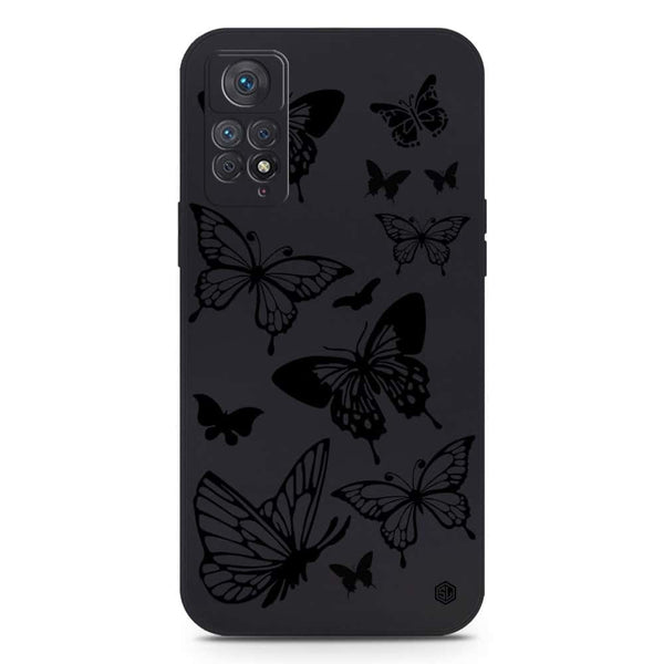 Cute Butterfly Design Soft Phone Case - Silica Gel Case - Black - Xiaomi Redmi Note 11E Pro