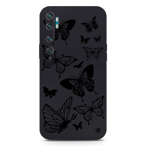 Cute Butterfly Design Soft Phone Case - Silica Gel Case - Black - Xiaomi Mi Note 10 Pro