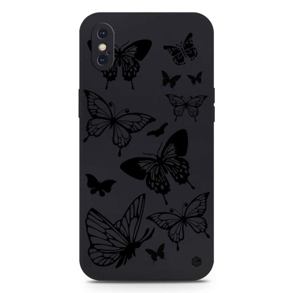 Cute Butterfly Design Soft Phone Case - Silica Gel Case - Black - iPhone XS / X