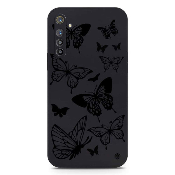 Cute Butterfly Design Soft Phone Case - Silica Gel Case - Black - Realme XT