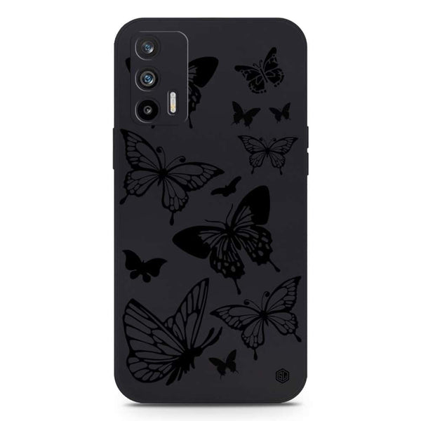 Cute Butterfly Design Soft Phone Case - Silica Gel Case - Black - Realme GT 5G