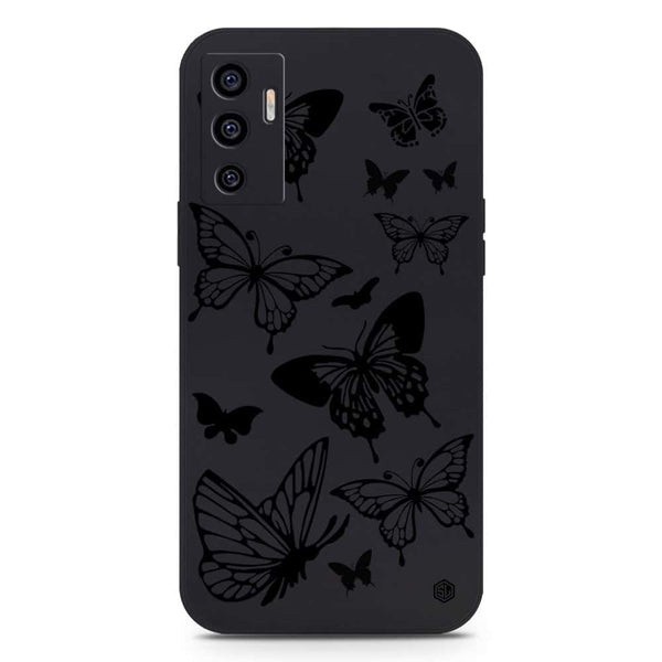 Cute Butterfly Design Soft Phone Case - Silica Gel Case - Black - Vivo S10e