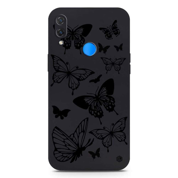 Cute Butterfly Design Soft Phone Case - Silica Gel Case - Black - Huawei Nova 3i / P Smart Plus