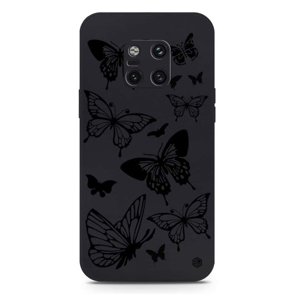 Cute Butterfly Design Soft Phone Case - Silica Gel Case - Black - Huawei Mate 20 Pro