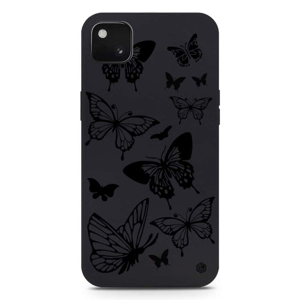 Cute Butterfly Design Soft Phone Case - Silica Gel Case - Black - Google Pixel 4