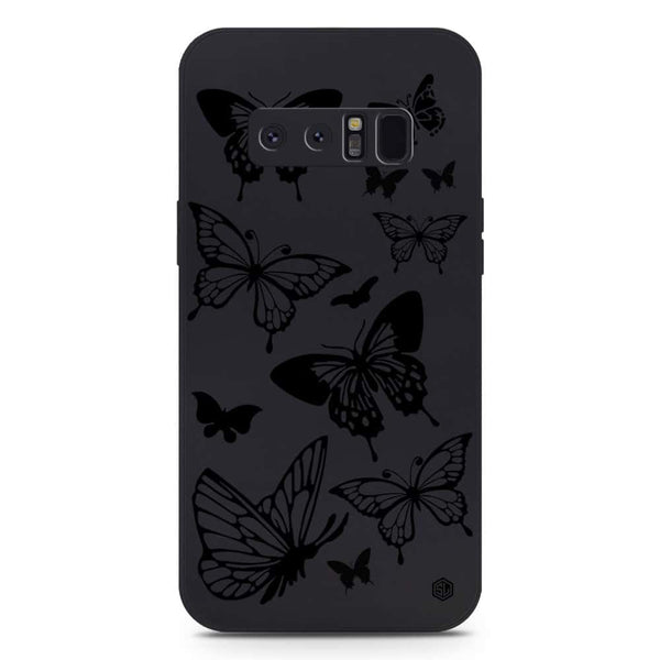 Cute Butterfly Design Soft Phone Case - Silica Gel Case - Black - Samsung Galaxy Note 8