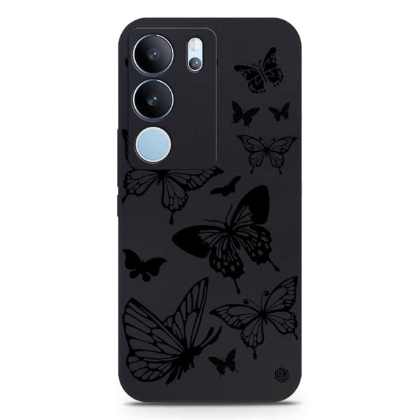 Cute Butterfly Design Soft Phone Case - Silica Gel Case - Black - Vivo S17 Pro