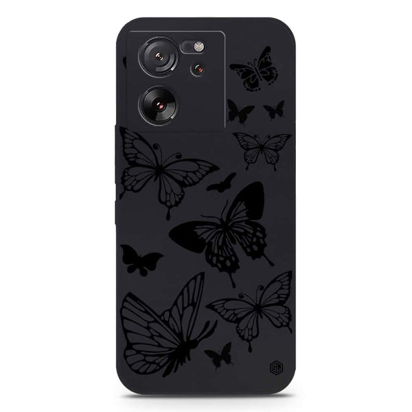 Cute Butterfly Design Soft Phone Case - Silica Gel Case - Black - Xiaomi 13T