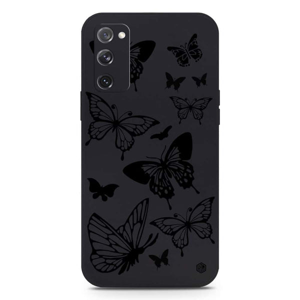 Cute Butterfly Design Soft Phone Case - Silica Gel Case - Black - Samsung Galaxy S20 FE