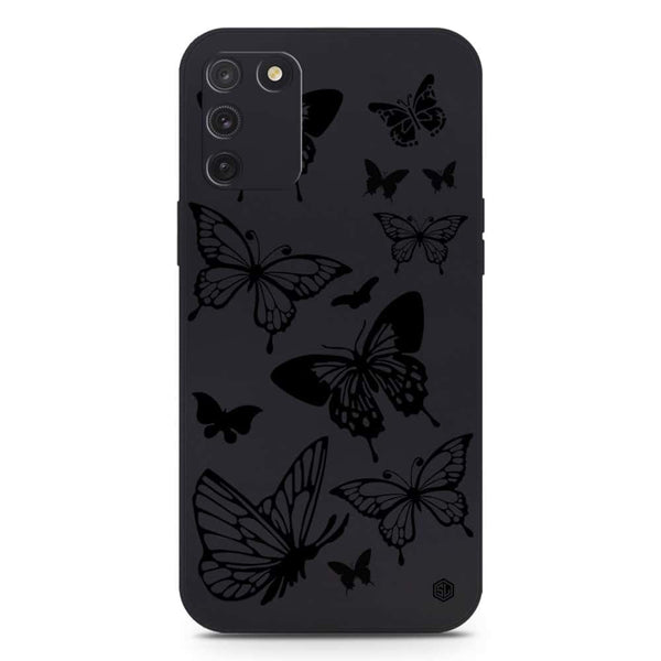 Cute Butterfly Design Soft Phone Case - Silica Gel Case - Black - Samsung Galaxy A91