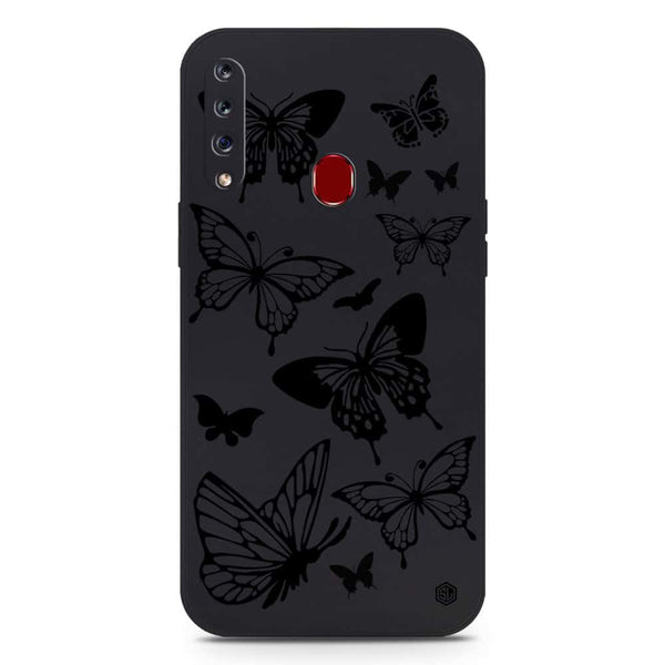 Cute Butterfly Design Soft Phone Case - Silica Gel Case - Black - Samsung Galaxy A20s