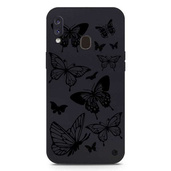 Cute Butterfly Design Soft Phone Case - Silica Gel Case - Black - Samsung Galaxy A20